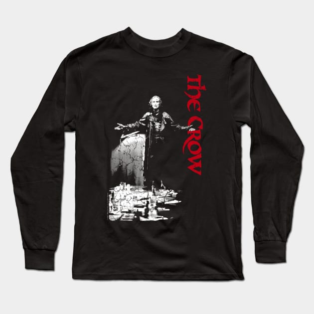 Horror The Crow Long Sleeve T-Shirt by Horrorrye